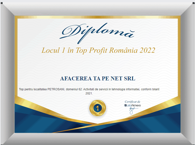 locul 1 top profit romania 2022 Petrosani