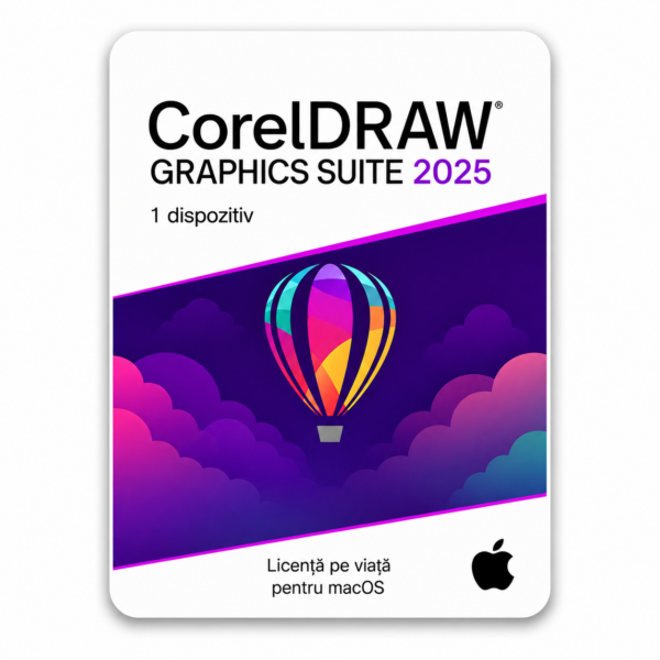 CorelDraw Graphics Suite 2025, licență permanentă REALĂ electronică, pe email, 1 dispozitiv MacOS