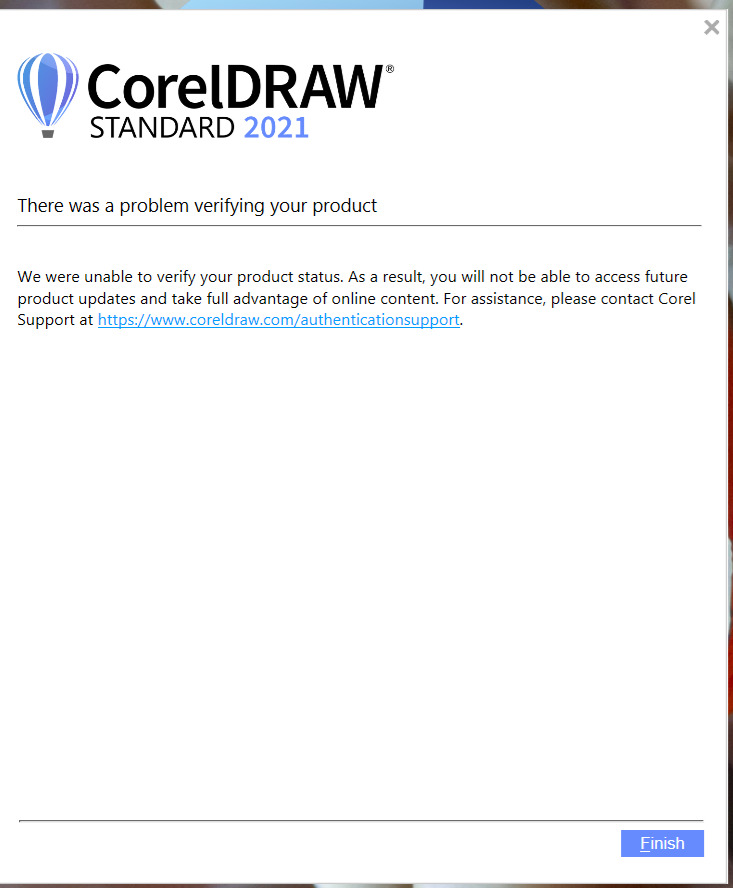 eroare coreldraw standard 2021